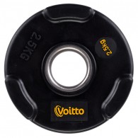Диск обрезиненный с 3-мя хватами Voitto V-300 2,5 кг, черный (d51)